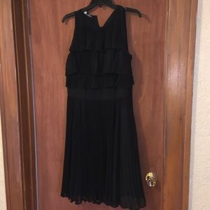 Black pleaded dress